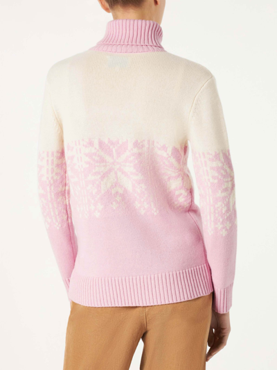 Mc2 Saint Barth Woman Turtleneck Sweater With Cortina Print