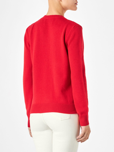Mc2 Saint Barth Woman Sweater With Snoopy Print Snoopy Peanuts Special Edition In Red