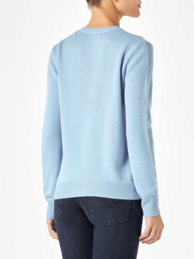 Mc2 Saint Barth Woman Sweater With Snoopy Print Peanuts Special Edition In Sky
