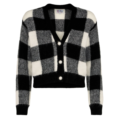 Mc2 Saint Barth Woman Short Cardigan With Jewel Buttons And Vichy Print
