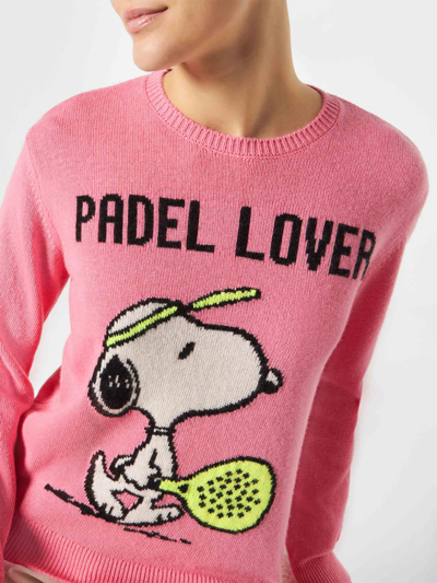 Mc2 Saint Barth Padel Lover Intarsia-knit Sweater In Pink