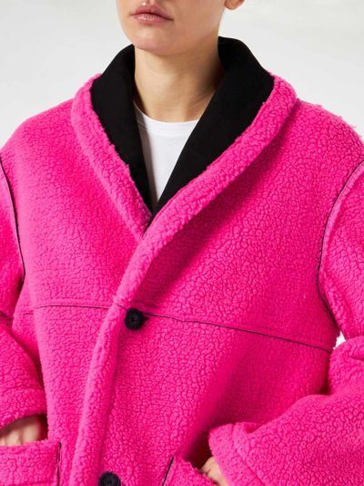 Mc2 Saint Barth Woman Reversible Shearling Jacket In Black