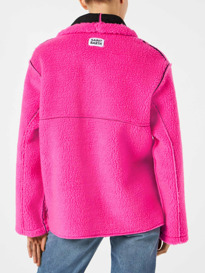 Mc2 Saint Barth Woman Reversible Shearling Jacket In Black