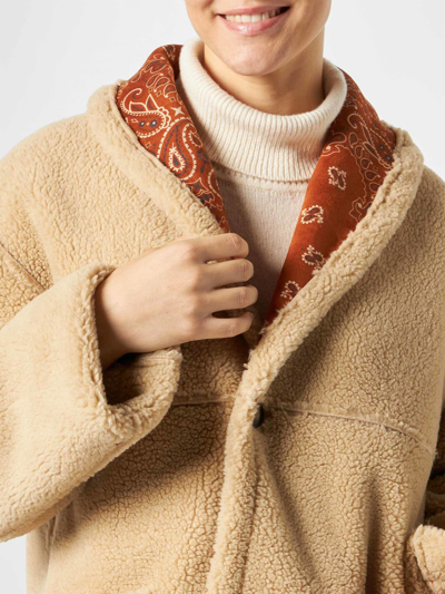 Mc2 Saint Barth Woman Reversible Shearling Jacket In Brown