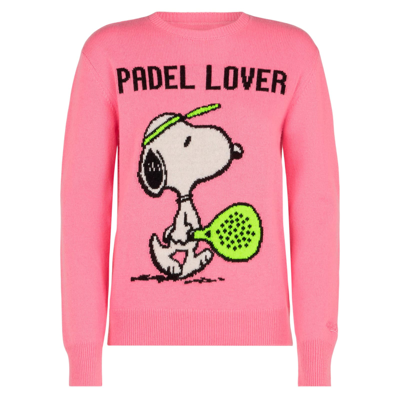 Mc2 Saint Barth Padel Lover Intarsia-knit Sweater In Pink