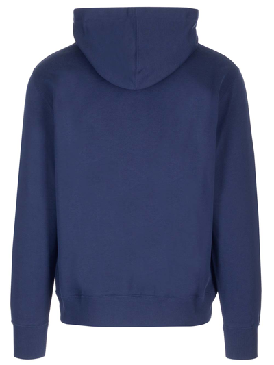 Shop Etro Logo-embroidered Cotton Hoodie In Blue