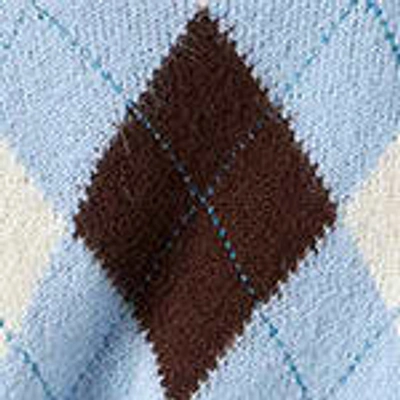 Mc2 Saint Barth Woman Cropped Sweater With Argyle Pattern In Multicolor