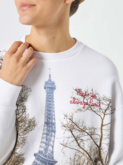 Mc2 Saint Barth Woman Fleece Sweatshirt With Paris Postcard