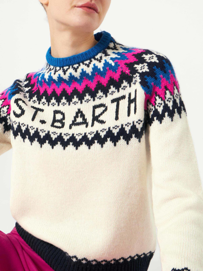 Mc2 Saint Barth Woman Crewneck Nordic Jacquard Sweater