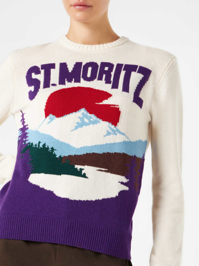 Mc2 Saint Barth Woman Crewneck Sweater With St.moritz