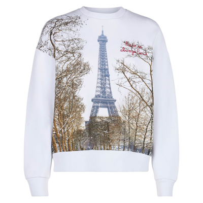 Mc2 Saint Barth Woman Fleece Sweatshirt With Paris Postcard