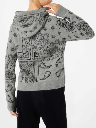 Mc2 Saint Barth Woman Cropped Knit Hoodie With Bandanna Print