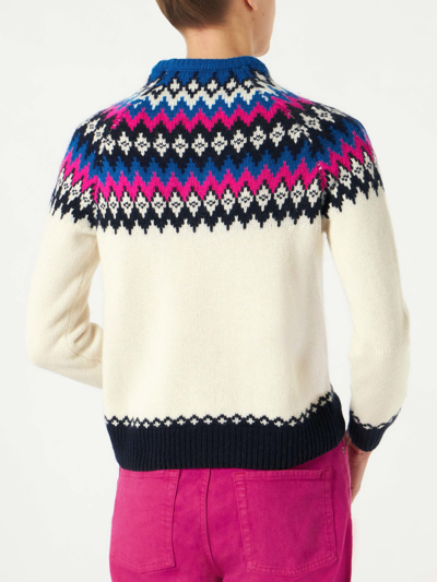 Mc2 Saint Barth Woman Crewneck Nordic Jacquard Sweater