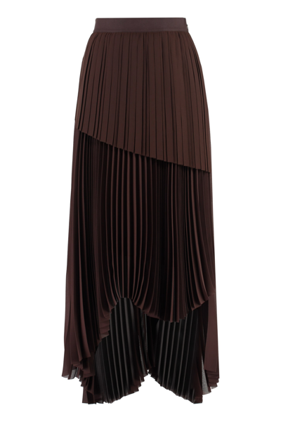 Shop Fabiana Filippi Chiffon Skirt In Brown