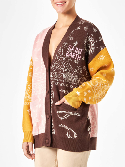 Mc2 Saint Barth Woman Cardigan With Bandanna Print