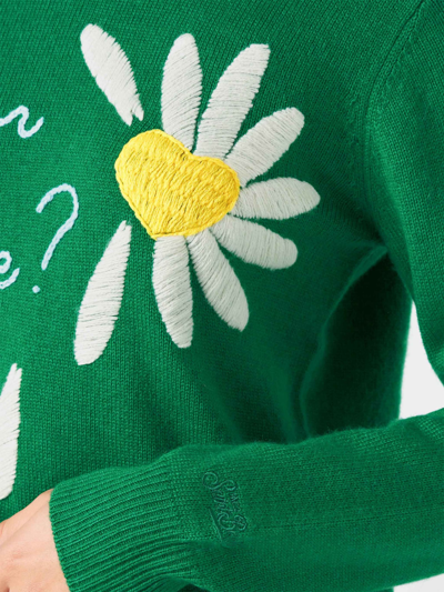 Mc2 Saint Barth Woman Brushed Sweater With Daisy Print
