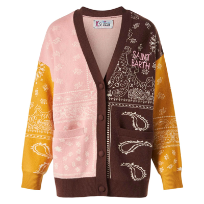Mc2 Saint Barth Woman Cardigan With Bandanna Print