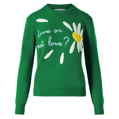 Mc2 Saint Barth Woman Brushed Sweater With Daisy Print
