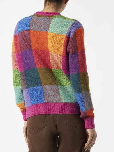 Mc2 Saint Barth Woman Brushed Sweater With Check Pattern In Multicolor