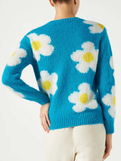 Shop Mc2 Saint Barth Woman Brushed Sweater With Daisies And Summer Dreamer Embroidery