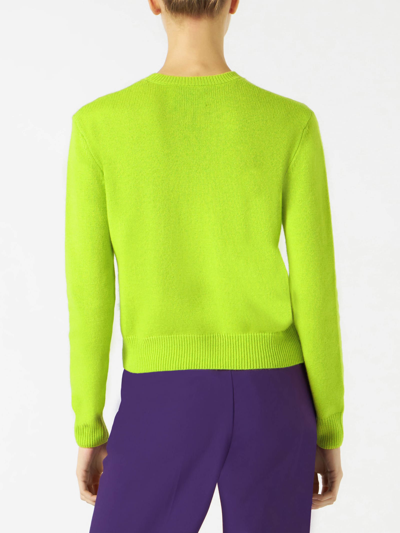 Mc2 Saint Barth Woman Acid Green Cropped Sweater In Green
