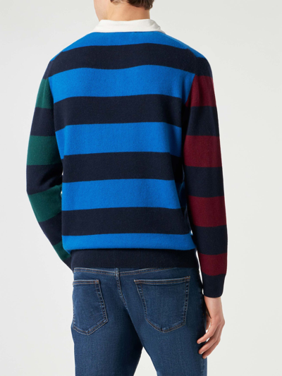 Mc2 Saint Barth Striped Knitted Polo In Multicolor