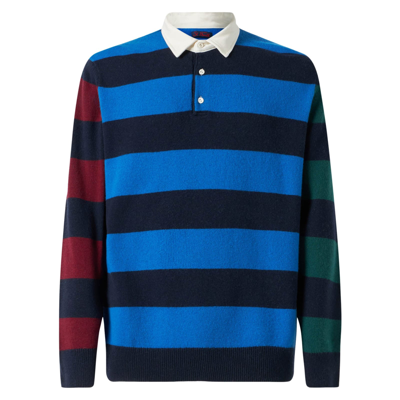 Mc2 Saint Barth Striped Knitted Polo In Multicolor