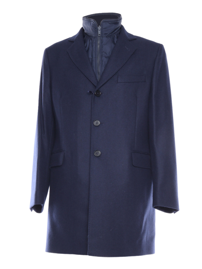 Shop Fay Double Coat In Blue