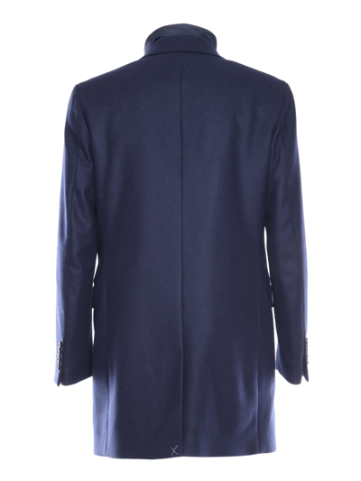 Shop Fay Double Coat In Blue