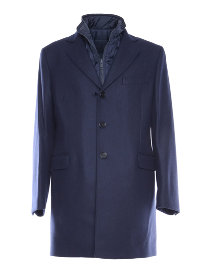 Shop Fay Double Coat In Blue