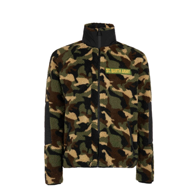 Mc2 Saint Barth Sherpa Jacket With Patch In Green