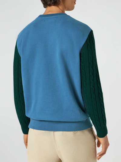 Shop Mc2 Saint Barth Man Sweatshirt With Knitted Sleeves