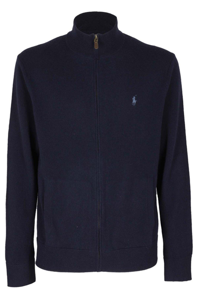Shop Polo Ralph Lauren Pony Embroidered Zipped Knit Cardigan