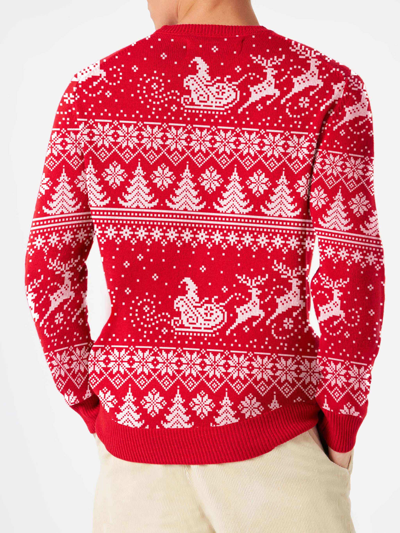 Mc2 Saint Barth Man Sweater With I Believe In Santa Lettering In Red
