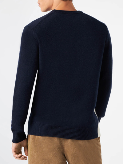 Mc2 Saint Barth Man Sweater With Courmayeur Postcard In Blue