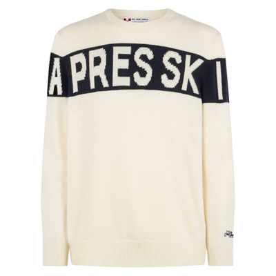 Shop Mc2 Saint Barth Man Sweater With Après Ski Writing In White