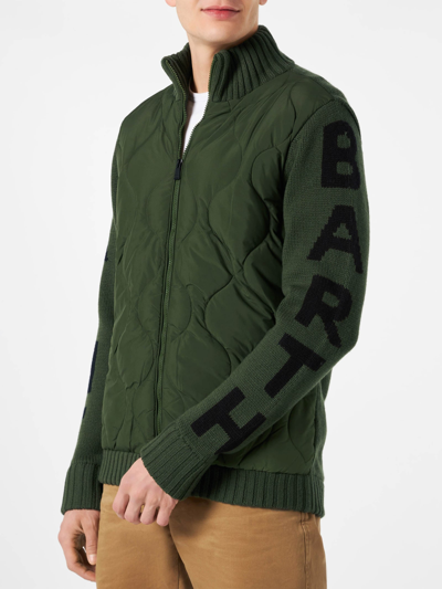 Shop Mc2 Saint Barth Man Military Green Padded Jacket