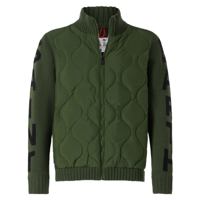 Shop Mc2 Saint Barth Man Military Green Padded Jacket