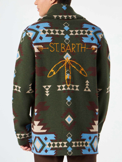 Shop Mc2 Saint Barth Man Knit Jacket With Embroidery