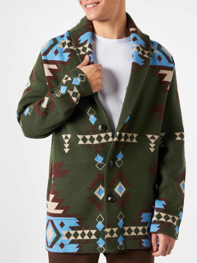 Mc2 Saint Barth Man Knit Jacket With Embroidery
