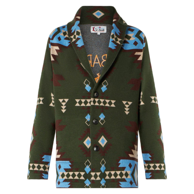 Shop Mc2 Saint Barth Man Knit Jacket With Embroidery