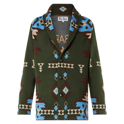 Mc2 Saint Barth Man Knit Jacket With Embroidery
