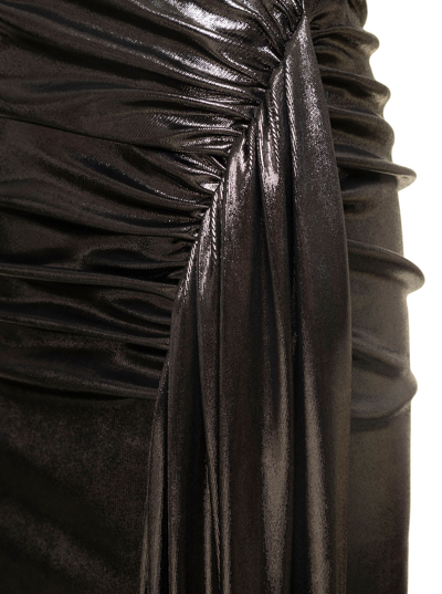 Blumarine Gonna Drappeggiata Argento Metallizzato In Metallic