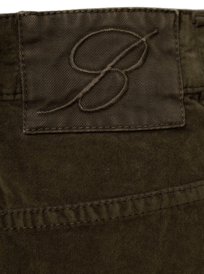 Blumarine Olive Green Medium Waist Miniskirt In Green