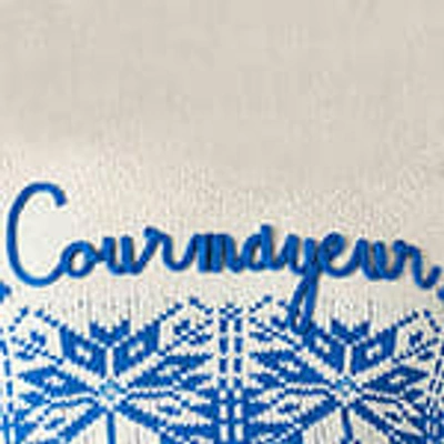 Mc2 Saint Barth Man Crewneck Sweater With Courmayeur Embroidery In Blue