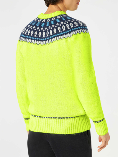 Mc2 Saint Barth Man Brushed Sweater With Icelandic Jacquard