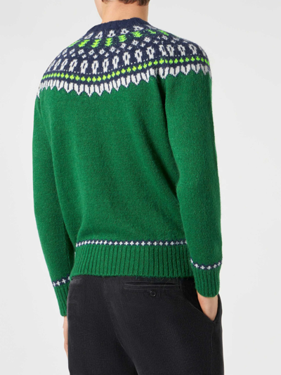 Mc2 Saint Barth Man Brushed Sweater With Icelandic Jacquard