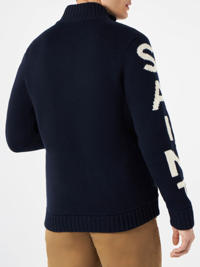 Mc2 Saint Barth Man Blue Padded Jacket