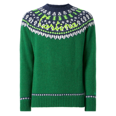 Mc2 Saint Barth Man Brushed Sweater With Icelandic Jacquard
