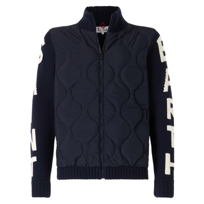 Shop Mc2 Saint Barth Man Blue Padded Jacket